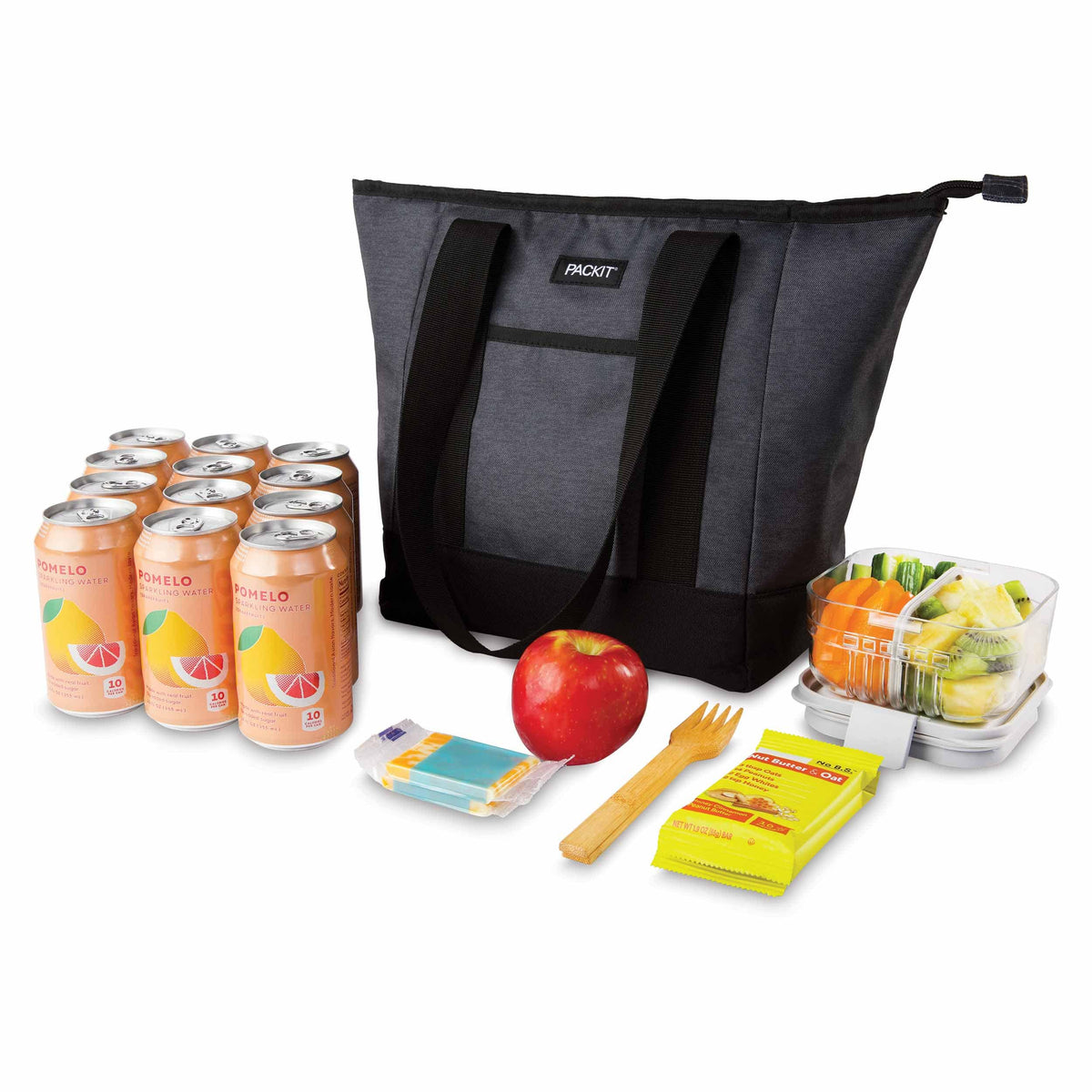 freezable-12-can-tote-cooler-x0 freezable-12-can-tote-cooler-city-charcoal-food-combo.jpg